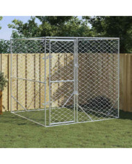 Chenil d'extérieur pour chiens argenté 2x2x2 m acier galvanisé | Mobilier & Déco