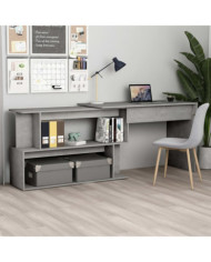 Bureau d'angle Gris béton 200x50x76 cm Bois d’ingénierie | Mobilier & Déco