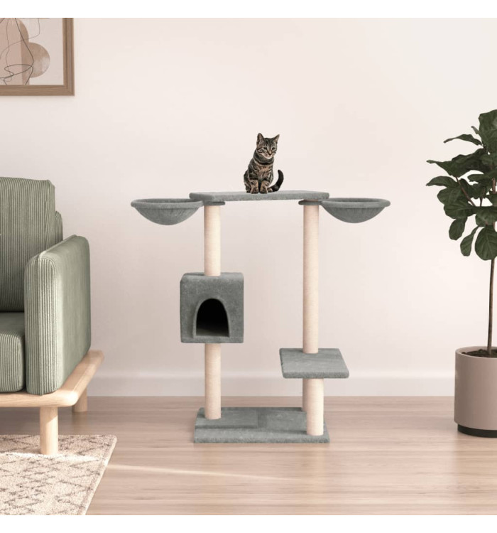 Arbre à chat avec griffoirs gris clair 82 cm | Mobilier & Déco