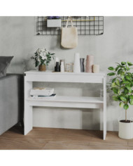 Table console blanc 102x30x80 cm bois d'ingénierie | Mobilier & Déco