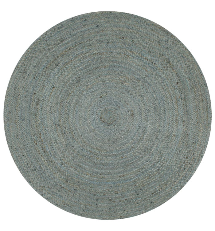 Tapis fait à la main Jute Rond 120 cm Vert olive | Mobilier & Déco