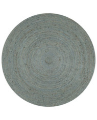 Tapis fait à la main Jute Rond 120 cm Vert olive | Mobilier & Déco