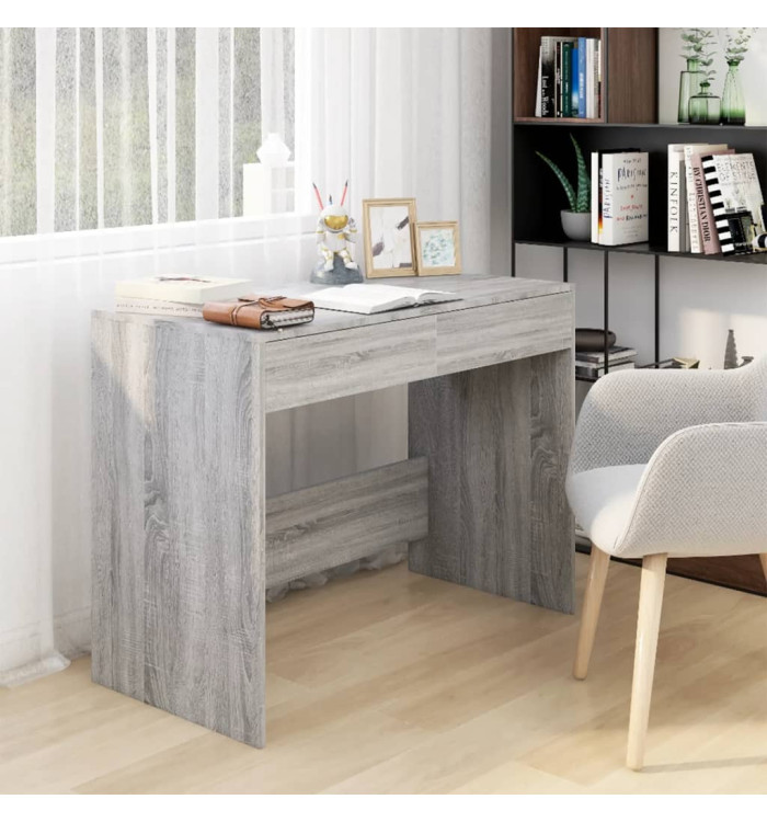Bureau sonoma gris 101x50x76,5 cm bois d'ingénierie | Mobilier & Déco