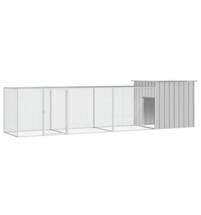 Cage pour poules Gris 400x91x100 cm Acier galvanisé | Mobilier & Déco