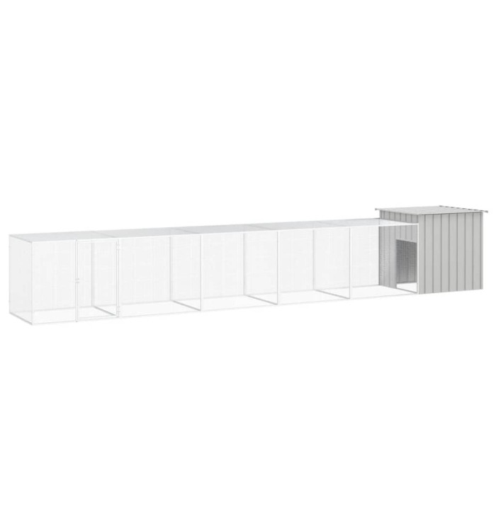 Cage pour poules Gris 600x91x100 cm Acier galvanisé | Mobilier & Déco