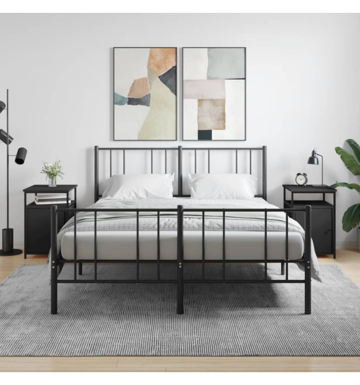 Tables de chevet 2 pcs noir 40x42x60 cm bois d'ingénierie | Mobilier & Déco
