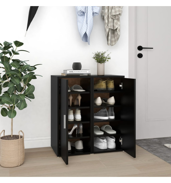Armoires à chaussures 2 pcs Noir 32x35x70 cm Aggloméré | Mobilier & Déco