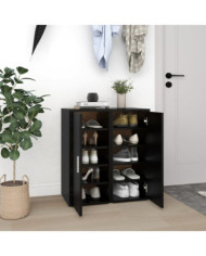 Armoires à chaussures 2 pcs Noir 32x35x70 cm Aggloméré | Mobilier & Déco