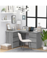 Bureau d'angle Sonoma gris 145x100x76 cm Bois d'ingénierie | Mobilier & Déco