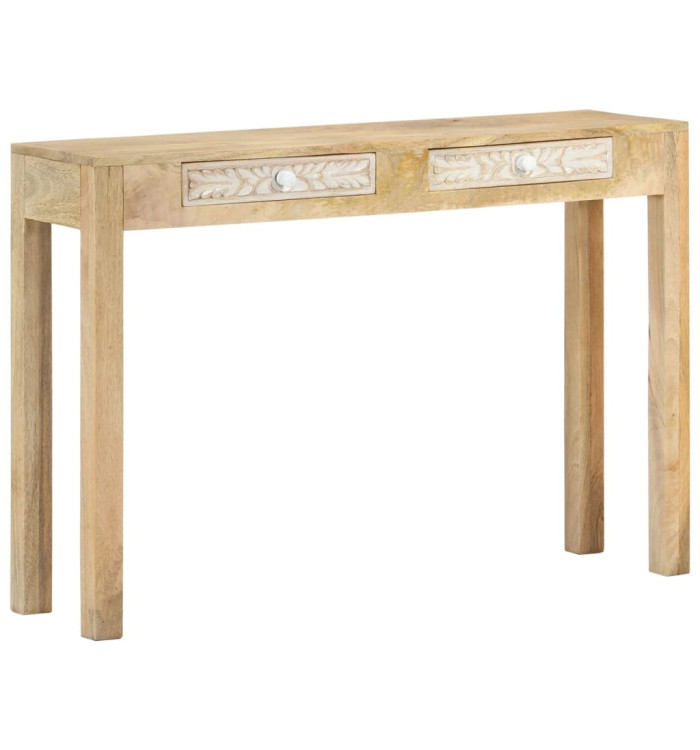 Table console 110x30x75 cm bois de manguier massif blanchi | Mobilier & Déco