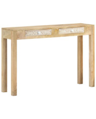 Table console 110x30x75 cm bois de manguier massif blanchi | Mobilier & Déco