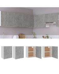 Armoires suspendue "Lyon"s 2 pcs Gris béton Bois d’ingénierie | Mobilier & Déco