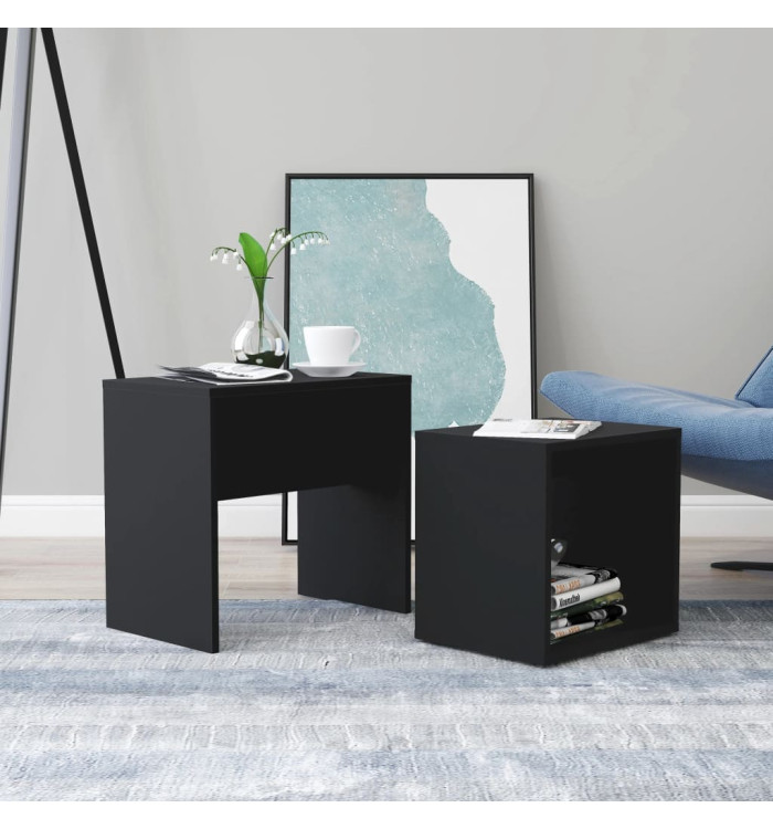 Ensemble de table basse Noir 48x30x45 cm Bois d'ingénierie | Mobilier & Déco