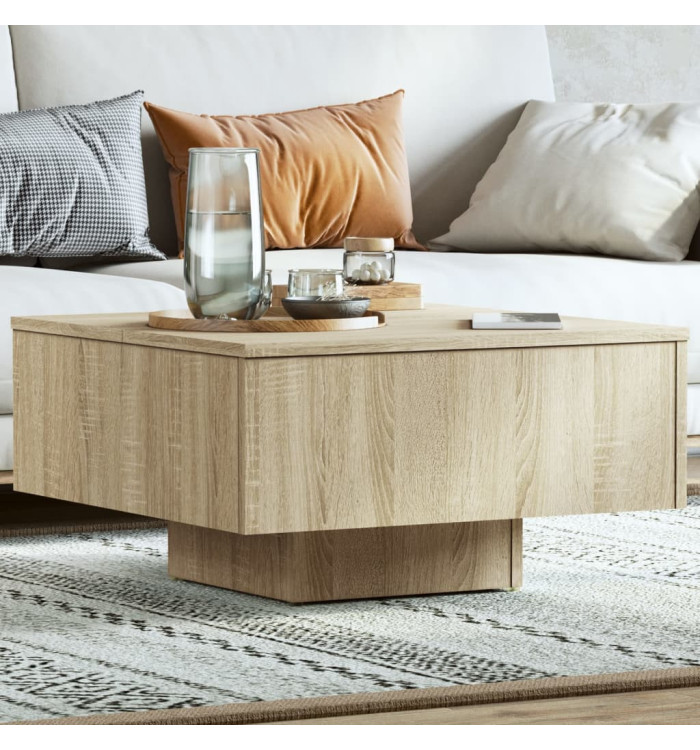 Table basse chêne sonoma 60x60x31,5 cm bois d'ingénierie | Mobilier & Déco