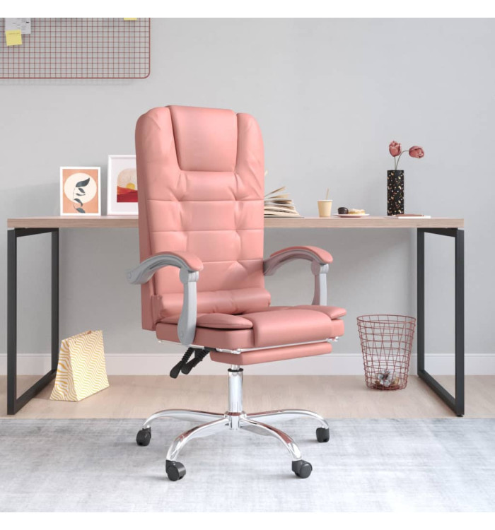 Fauteuil de massage inclinable de bureau Rose Similicuir | Mobilier & Déco