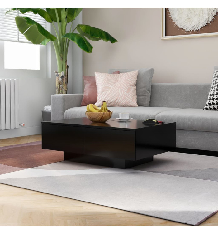 Table basse Noir 90x60x31 cm Bois d’ingénierie | Mobilier & Déco