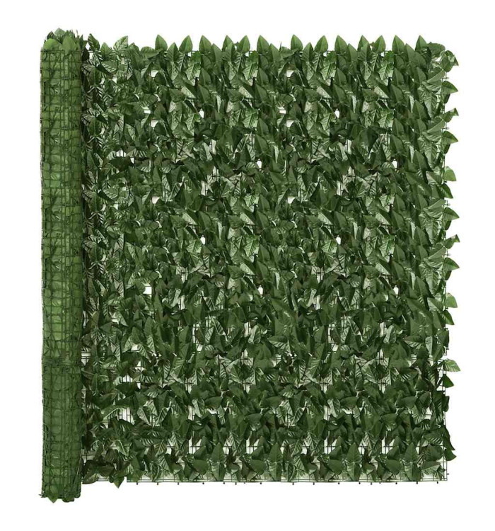 Écran de balcon avec feuilles vert foncé 300x150 cm | Mobilier & Déco