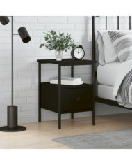 Table de chevet noir 34x36x50 cm bois d’ingénierie | Mobilier & Déco