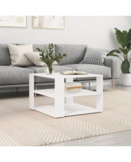 Table basse blanc 59,5x59,5x40 cm bois d'ingénierie | Mobilier & Déco