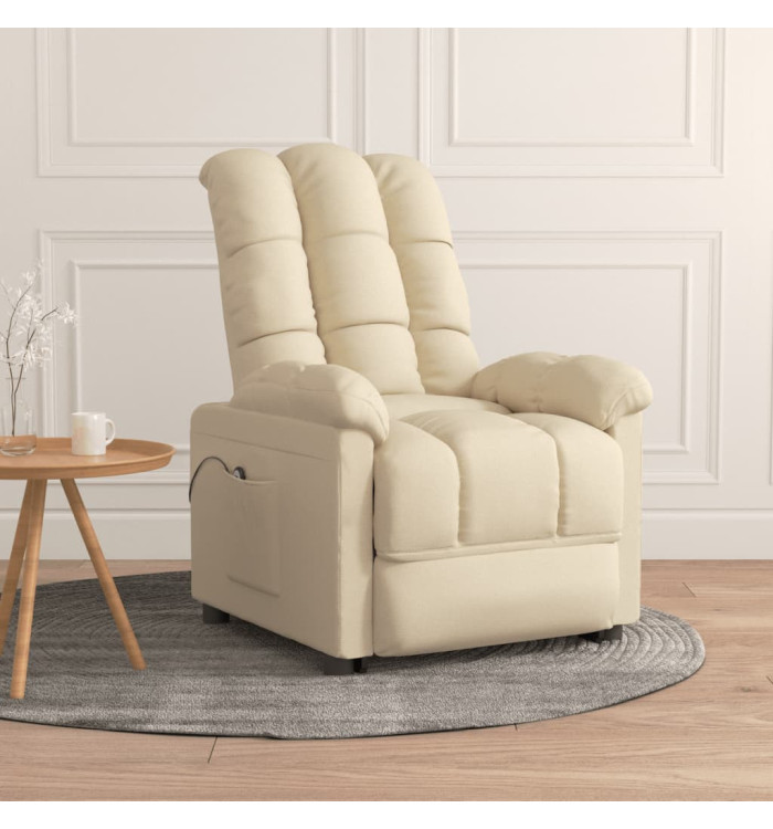 Fauteuil inclinable électrique Crème Tissu | Mobilier & Déco