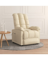 Fauteuil inclinable électrique Crème Tissu | Mobilier & Déco