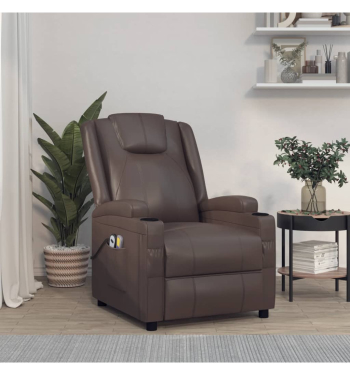 Fauteuil de massage électrique Marron Similicuir | Mobilier & Déco