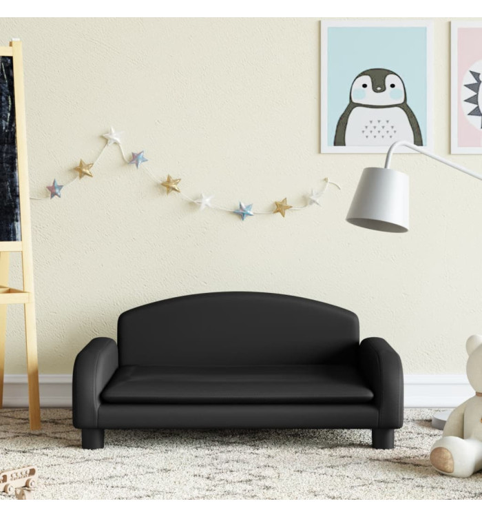 Canapé pour enfants noir 70x45x30 cm similicuir | Mobilier & Déco