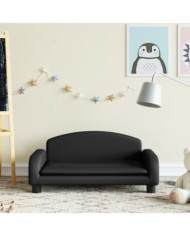 Canapé pour enfants noir 70x45x30 cm similicuir | Mobilier & Déco