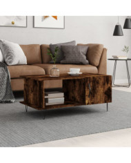 Table basse chêne fumé 90x50x40 cm bois d'ingénierie | Mobilier & Déco