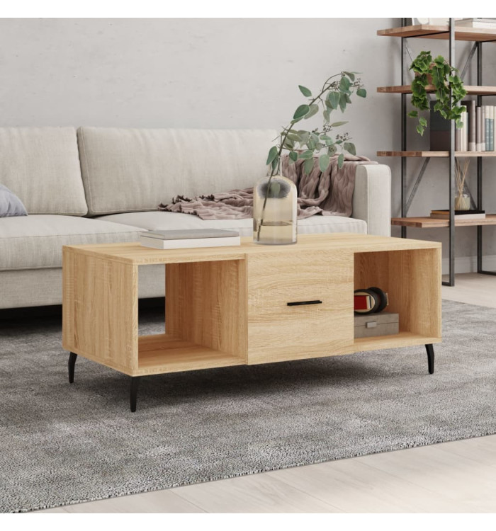 Table basse chêne sonoma 102x50x40 cm bois d'ingénierie | Mobilier & Déco