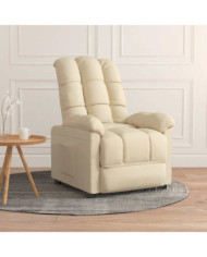 Fauteuil inclinable Crème Tissu | Mobilier & Déco