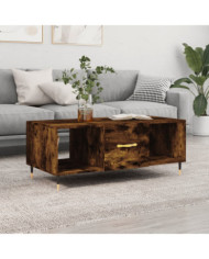 Table basse chêne fumé 102x50x40 cm bois d'ingénierie | Mobilier & Déco