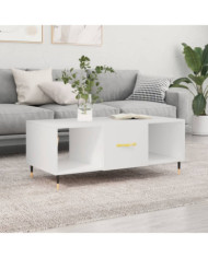 Table basse blanc 102x50x40 cm bois d'ingénierie | Mobilier & Déco