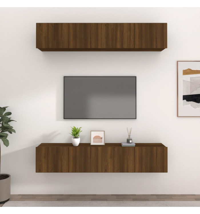 Meubles TV 4 pcs chêne marron 80x30x30 cm bois ingénierie | Mobilier & Déco
