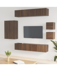 Ensemble de meubles TV 8 pcs Chêne marron Bois d'ingénierie | Mobilier & Déco