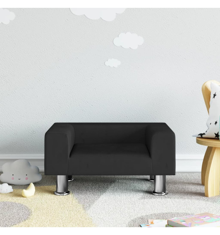 Canapé pour enfants noir 50x40x26,5 cm velours | Mobilier & Déco