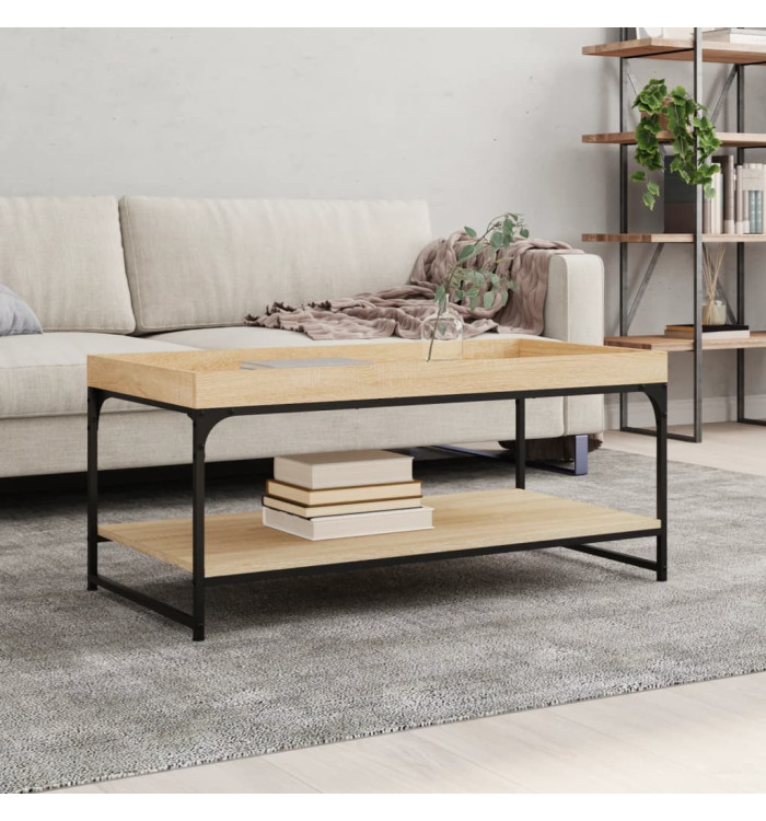 Table basse chêne sonoma 100x49x45 cm bois d'ingénierie | Mobilier & Déco