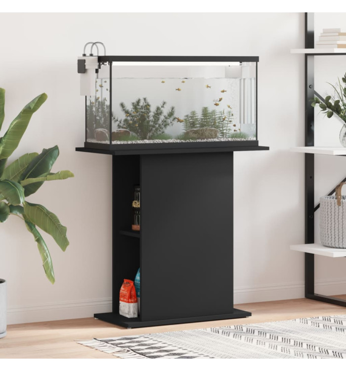 Support pour aquarium noir 75x36x72,5 cm bois d'ingénierie | Mobilier & Déco