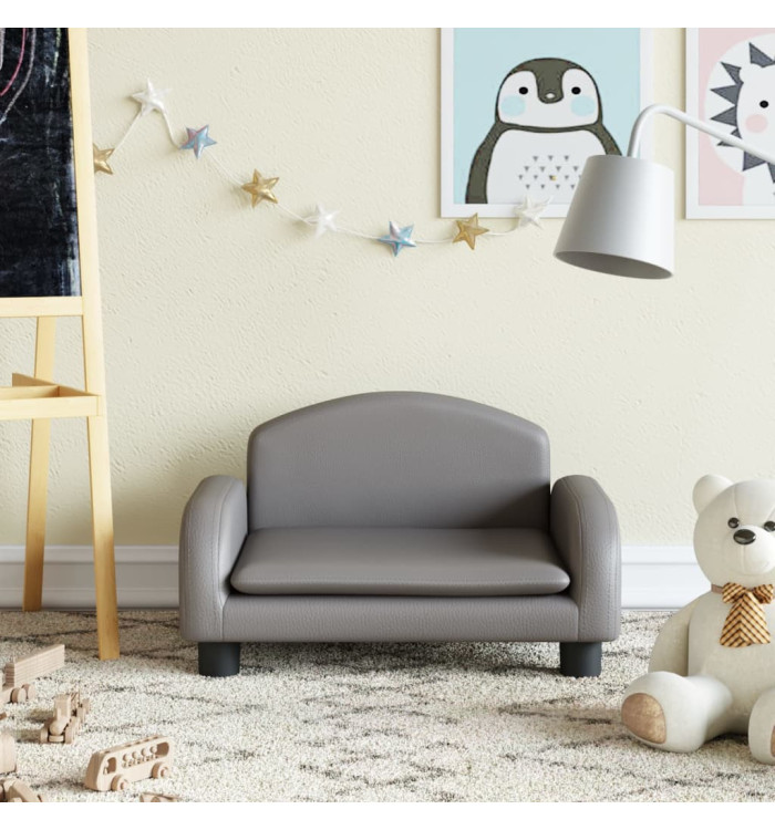 Canapé pour enfants gris 50x40x30 cm similicuir | Mobilier & Déco