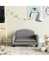 Canapé pour enfants gris 50x40x30 cm similicuir | Mobilier & Déco