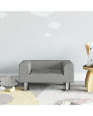 Canapé pour enfants gris clair 50x40x26,5 cm velours | Mobilier & Déco