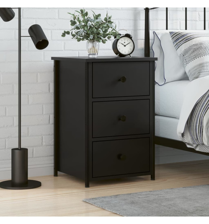 Table de chevet noir 40x36x60 cm bois d’ingénierie | Mobilier & Déco
