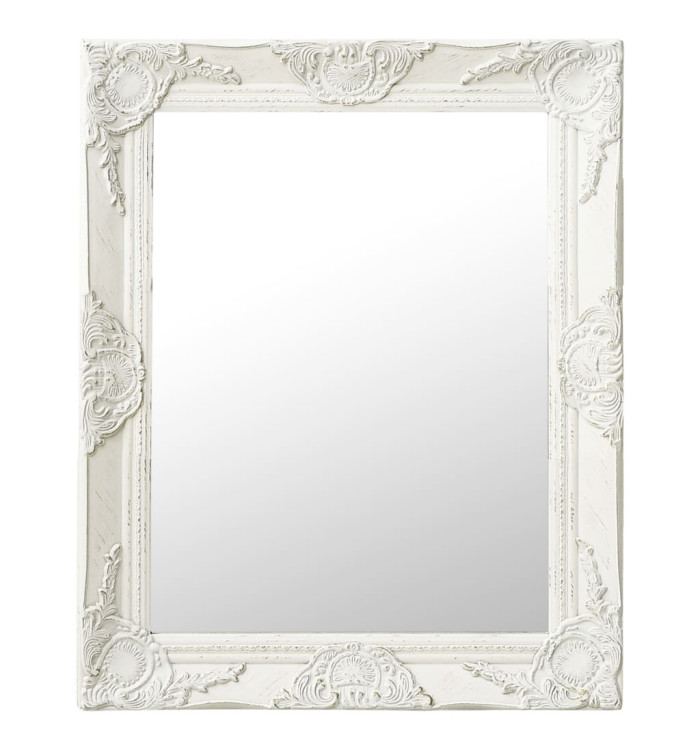 Miroir mural style baroque 50x60 cm Blanc | Mobilier & Déco