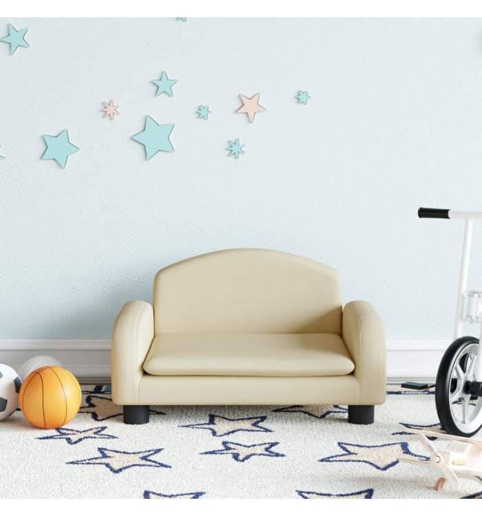 Canapé pour enfants crème 50x40x30 cm tissu | Mobilier & Déco