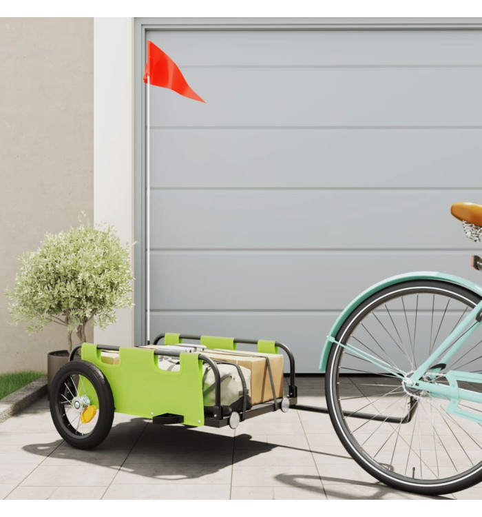 Remorque de vélo vert tissu oxford et fer | Mobilier & Déco
