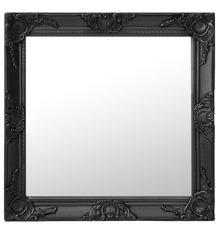 Miroir mural style baroque 60x60 cm noir | Mobilier & Déco