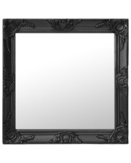 Miroir mural style baroque 60x60 cm noir | Mobilier & Déco