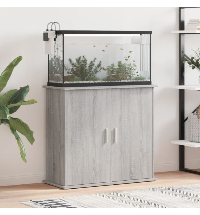 Support pour aquarium sonoma gris 81x36x73 cm bois d'ingénierie | Mobilier & Déco