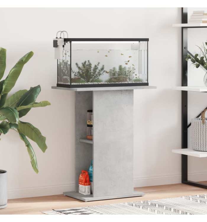 Support d'aquarium gris béton 60,5x36x72,5 cm bois d'ingénierie | Mobilier & Déco