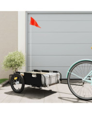 Remorque de vélo noir tissu oxford et fer | Mobilier & Déco